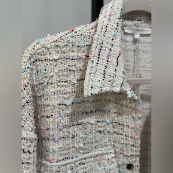 White pastel tweed jacket: size S fit up to L - Picture 5 of 15